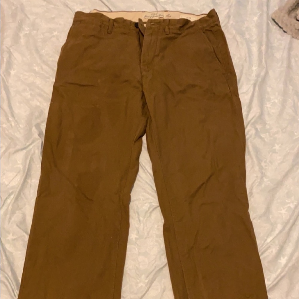 H&M LOGG Khaki Chino Dress Pants Slim Fit Uniform